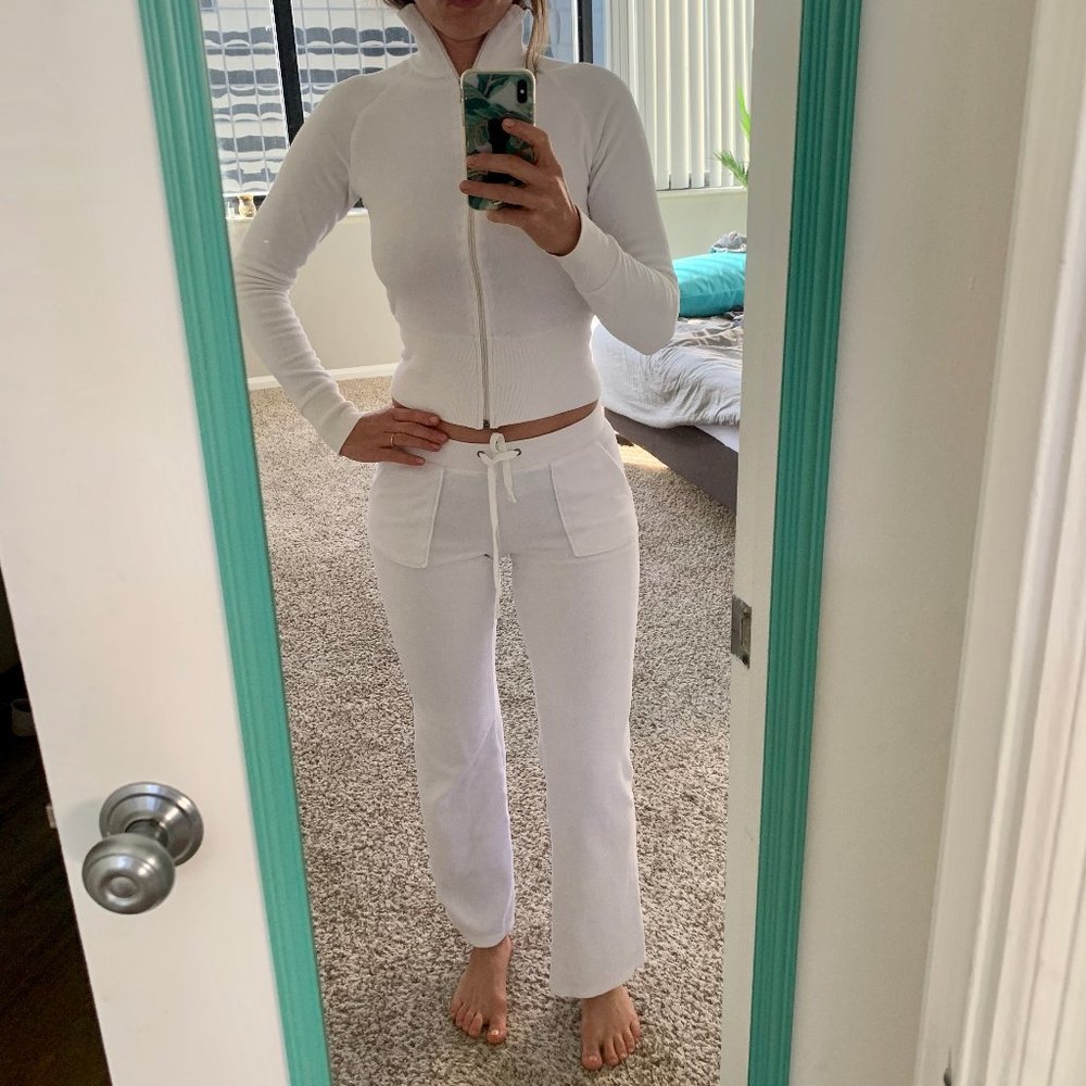 Velour tracksuit white